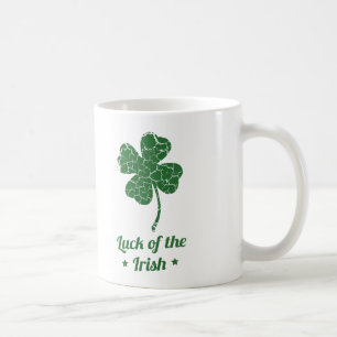 st patricks distressed lucky clover coffee mug