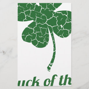 st patricks distressed lucky clover stationery