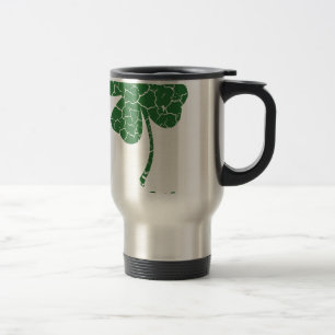 st patricks distressed lucky clover travel mug