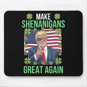 St Patricks Donald Trump American Flag Make Shenan Mouse Mat