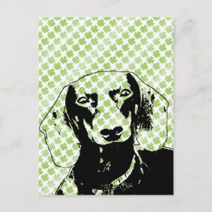 St Patricks Doxie Silhouette - Winston Postcard