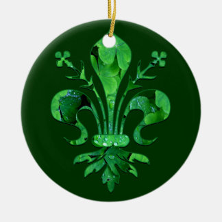 St. Patrick's Fleur de lis Ceramic Tree Decoration