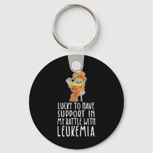 St Patricks Four Leaf Clover Leprechaun Leukaemia Key Ring