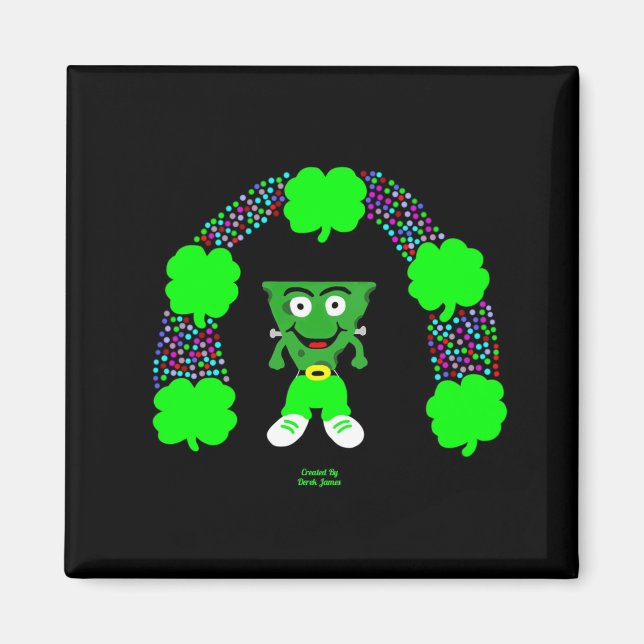 St.  Patrick's FrankenCheese 2 Inch Square Magnet (Front)