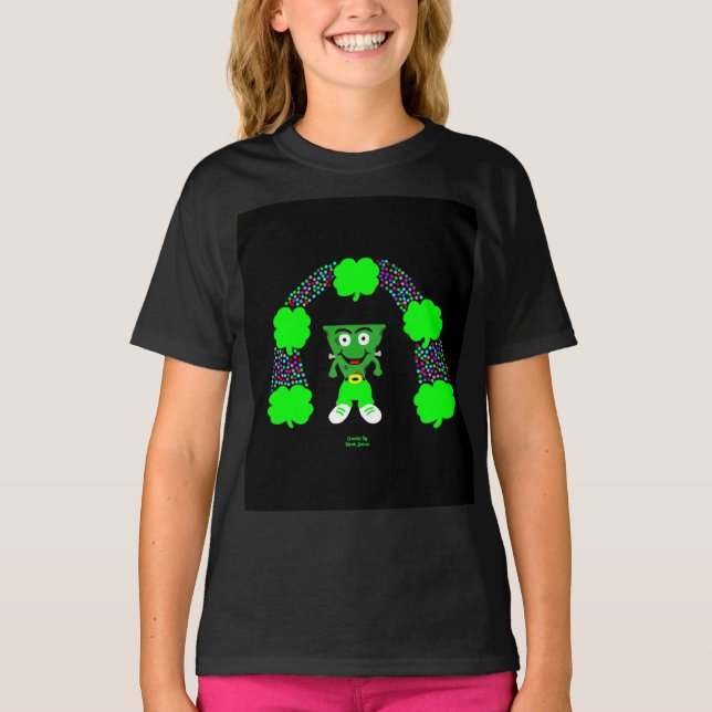 St.  Patrick's FrankenCheese Girls Black T Shirt (Front)