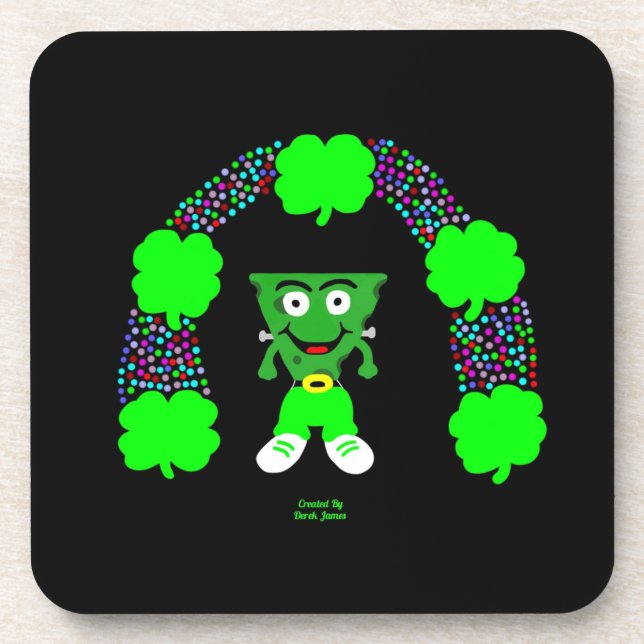 St.  Patrick's FrankenCheese Hard Plastic Coaster (Front)
