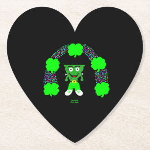 St. Patrick's FrankenCheese Heart Paper Coaster