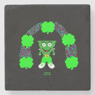 St. Patrick's FrankenCheese Marble Stone Coaster