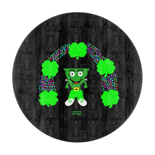 St.  Patrick's FrankenCheese Round Cutting Board (Front)