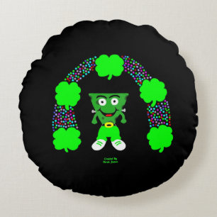 St. Patrick's FrankenCheese Round Throw Pillow