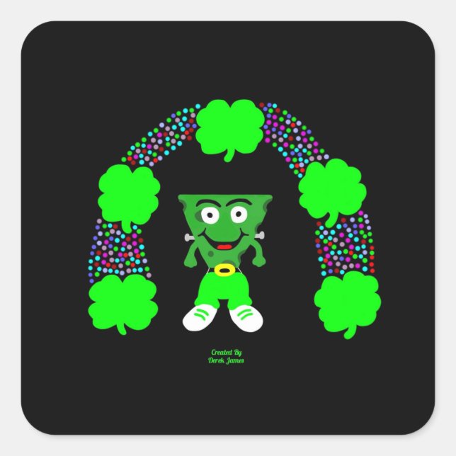 St.  Patrick's FrankenCheese Square Sticker (Front)
