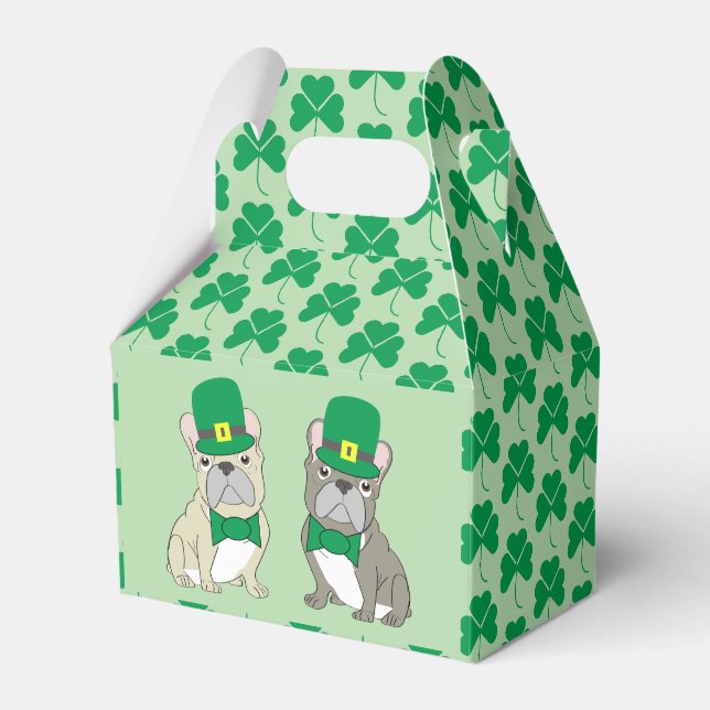 St. Patricks French Bulldogs Favour Box (Front Side)