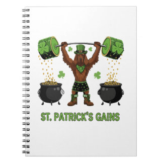 St. Patrick's Gains Funny Weightlifting Irish Sett Notebook