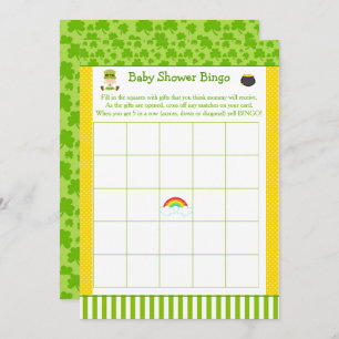 St Patricks Girl Baby Shower Party Bingo Invitation