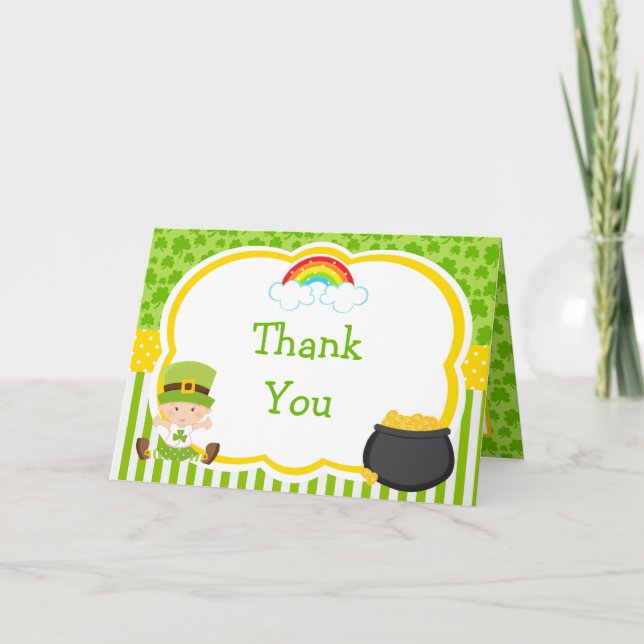 St Patricks Girl Baby Shower  Thank You Card (Front)