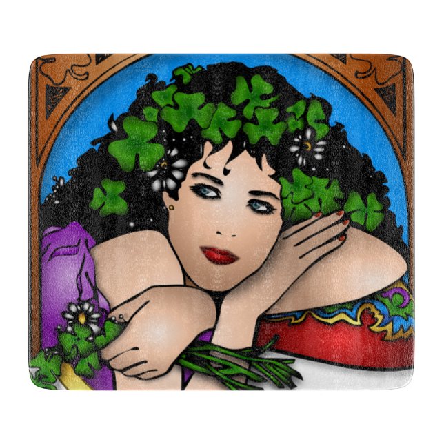 ST. PATRICK'S GIRL CUTTING BOARD (Front)