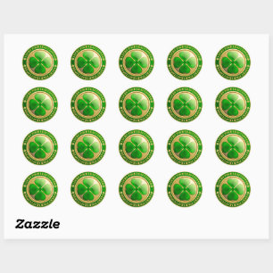 St Patrick's Gold Clover Coin Classic Round Sticker