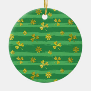 st patricks golden shamrocks ceramic tree decoration