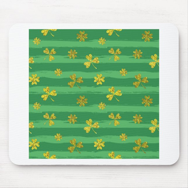 st patricks golden shamrocks mouse mat (Front)