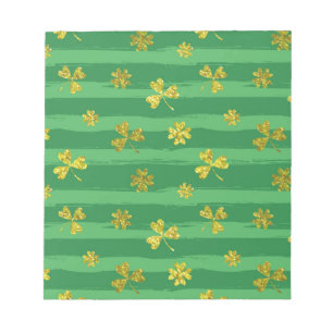 st patricks golden shamrocks notepad