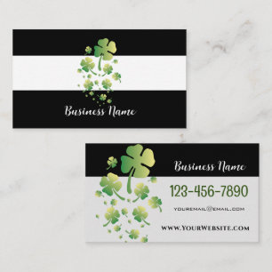 St. Patricks Gradient Clover Business Card