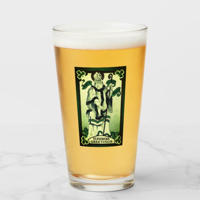 St. Patrick's Greetings (Erin Go Braugh) Glass (Front Filled)