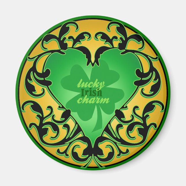 St. Patrick's Heart Lucky Charm Magnet (Front)