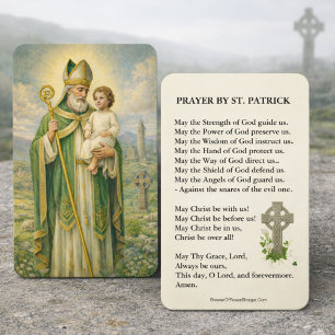 St. Patrick's Holy Card Catholic Prayer