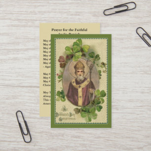 St. Patrick's  Holy Card Shamrocks Bishop
