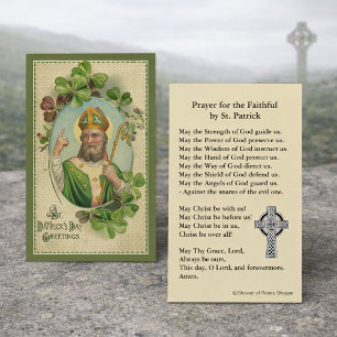 St. Patrick's  Holy Card with Irish Prayer