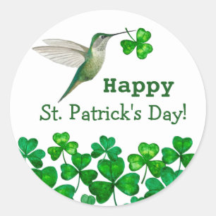 St. Patrick's Hummingbird Classic Round Sticker