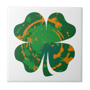 St Patrick's Ink Clover Tile
