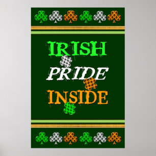 St Patrick's Irish Damask Flag Poster / Print
