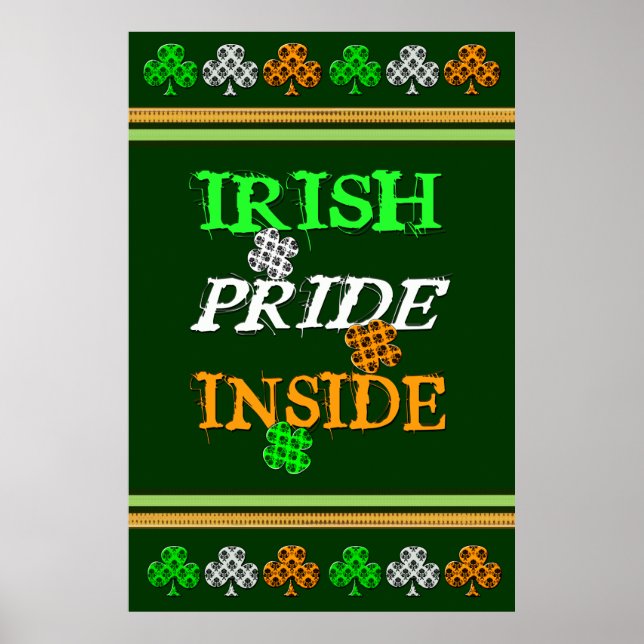 St Patrick's Irish Damask Flag Poster / Print (Front)