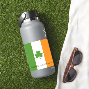 St Patrick's Irish Flag w Shamrock Personalise