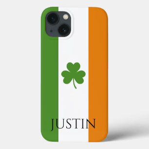 St Patrick's Irish Flag w Shamrock   Personalise  iPhone 13 Case