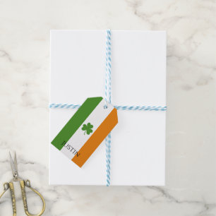 St Patrick's Irish Flag w Shamrock Personalise Gift Tags