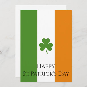 St Patrick's Irish Flag w Shamrock Personalise Holiday Card