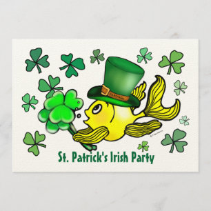 ST PATRICK'S IRISH PARTY INVITATION lucky goldfish