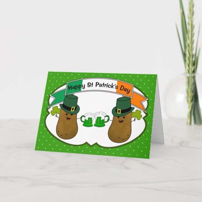 St Patrick's Irish Potato Personalised Card (Front)