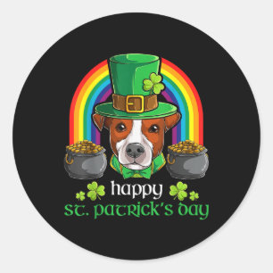 St. Patricks Jack Russel Dad, Jack Russel Dog Mum Classic Round Sticker