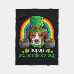 St. Patricks Jack Russel Dad, Jack Russel Dog Mum Fleece Blanket