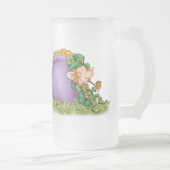 St. Patrick's Leprechaun and Blessing Beer Mug - S (Right)