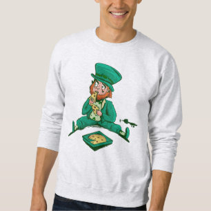 st patricks leprechaun pizza sweatshirt