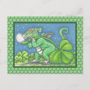 ST. PATRICK'S LITTLE IRISH DRAGON FANTASY POSTCARD