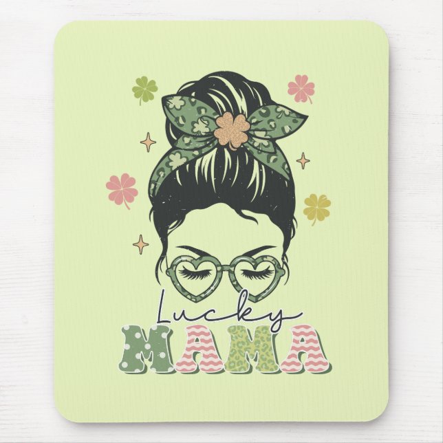 St. Patrick's Lucky Mama Mouse Mat (Front)
