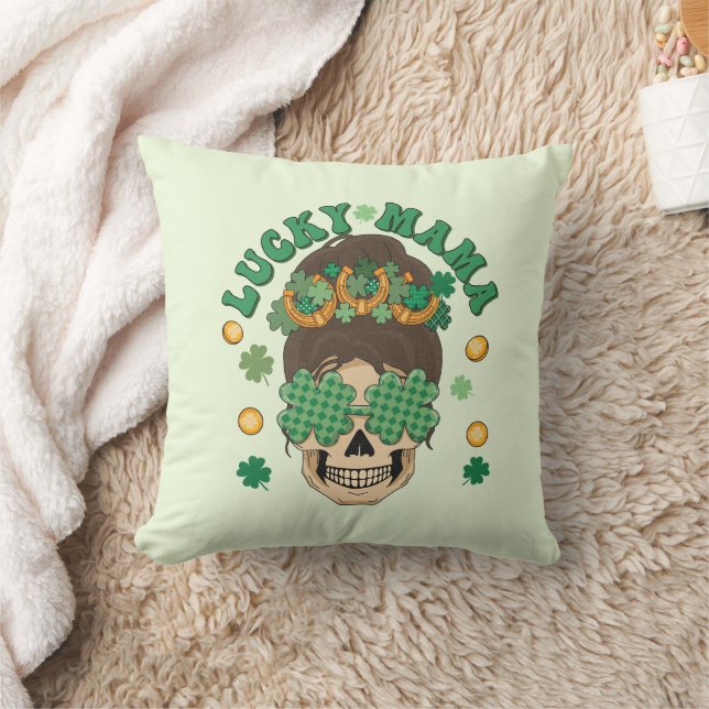 St. Patrick's Lucky Mama Skeleton Cushion (Blanket)
