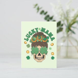 St. Patrick's Lucky Mama Skeleton Postcard