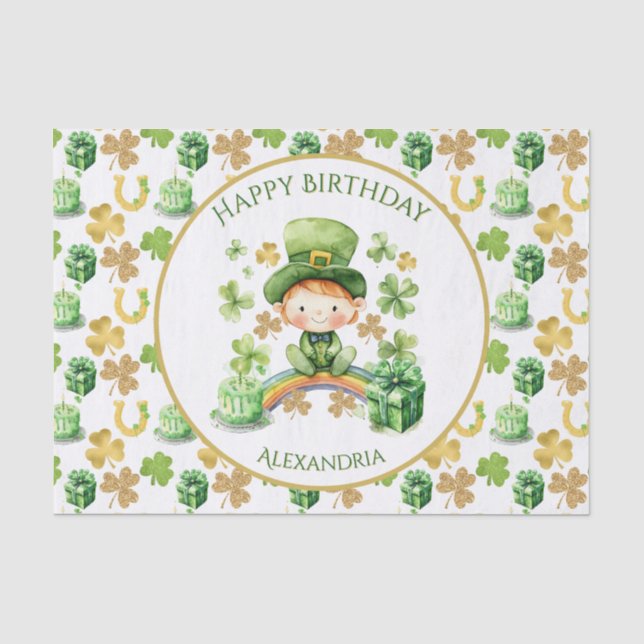 St Patricks Lucky One First Birthday  Tissue Paper (Front)