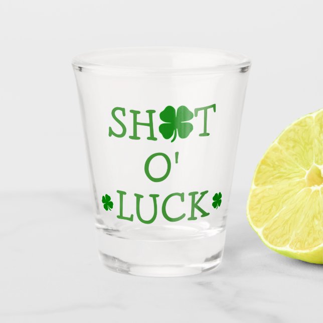 St Patrick's Lucky Shot Glass (Front)